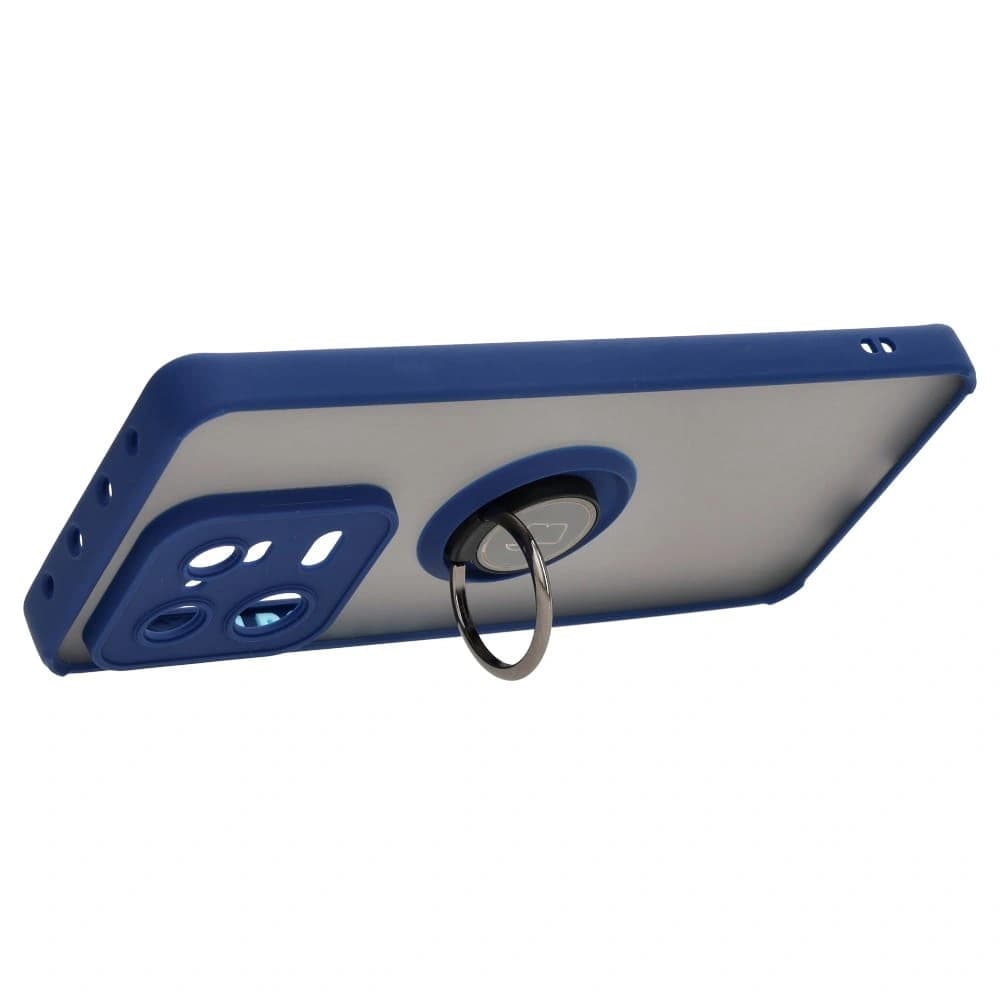 Bizon Case Hybrid Ring Xiaomi 13 Pro füstös, tengerészkék kerettel - 5