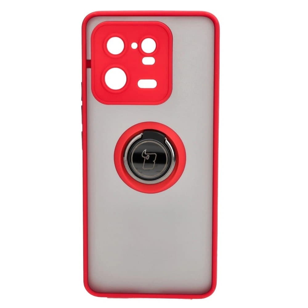 Bizon Case Hybrid Ring Xiaomi 13 Pro rauchig mit einem roten Rahmen - 2