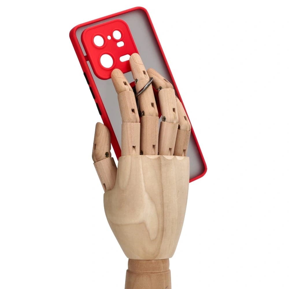 Bizon Case Hybrid Ring Xiaomi 13 Pro rauchig mit einem roten Rahmen - 8