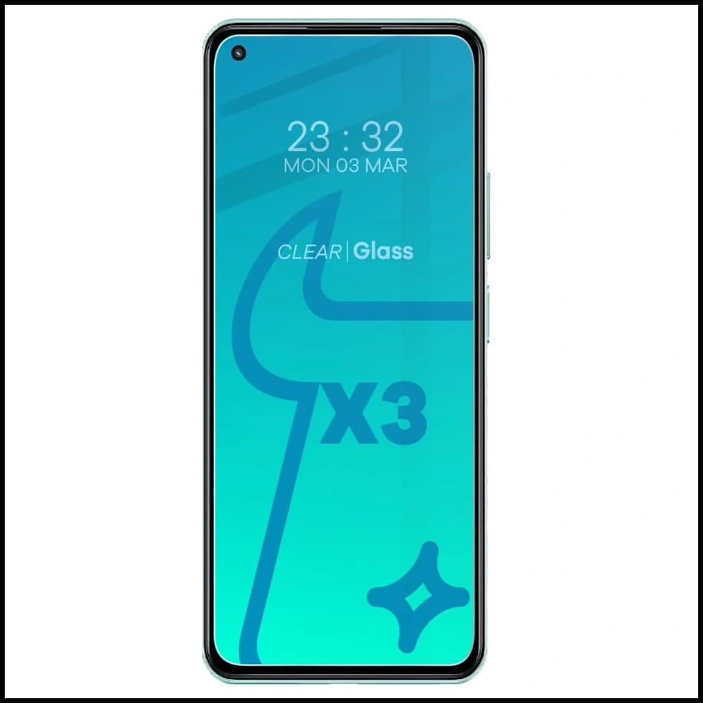 Bizon Glas Klar gehärtetes Glas - 3 Stück + Linsenglas Xiaomi Mi 11 Lite / 5G / 5G NE - 3