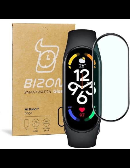 Bizon Glass Edge Xiaomi Mi Smart Band 7 negru