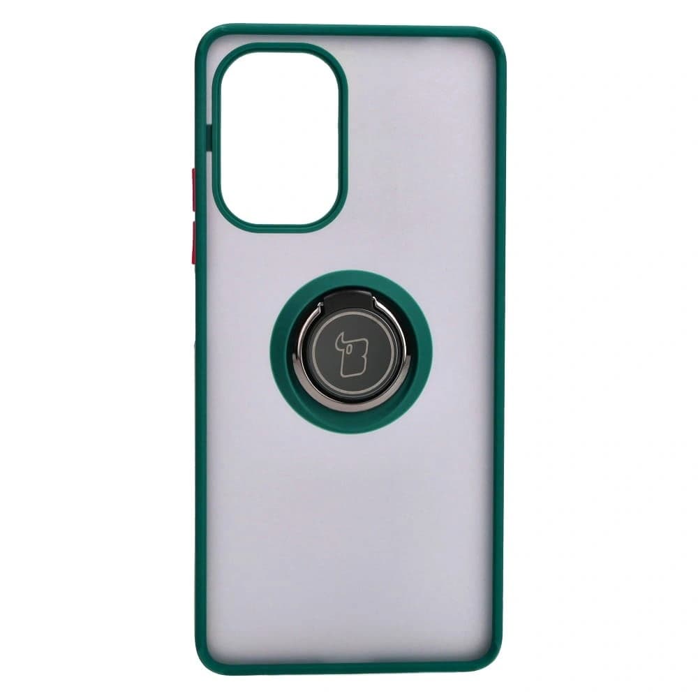 Bizon Case Hybrid Ring Xiaomi Poco F5 rauchig mit einem dunkelgrünen Rahmen - 2