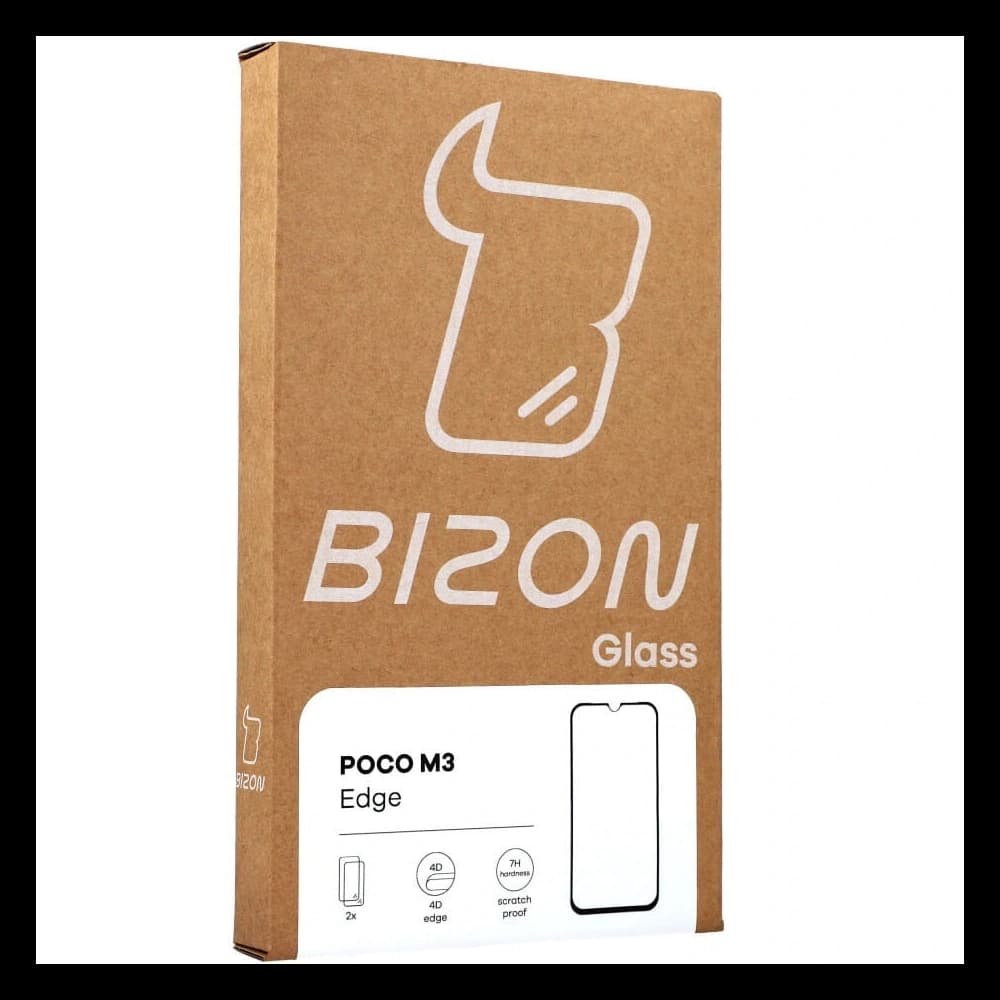 Bizon Glass Edge sticlă temperată - [2 PACK] + protecție pentru lentile Xiaomi Poco M3 negru - 11