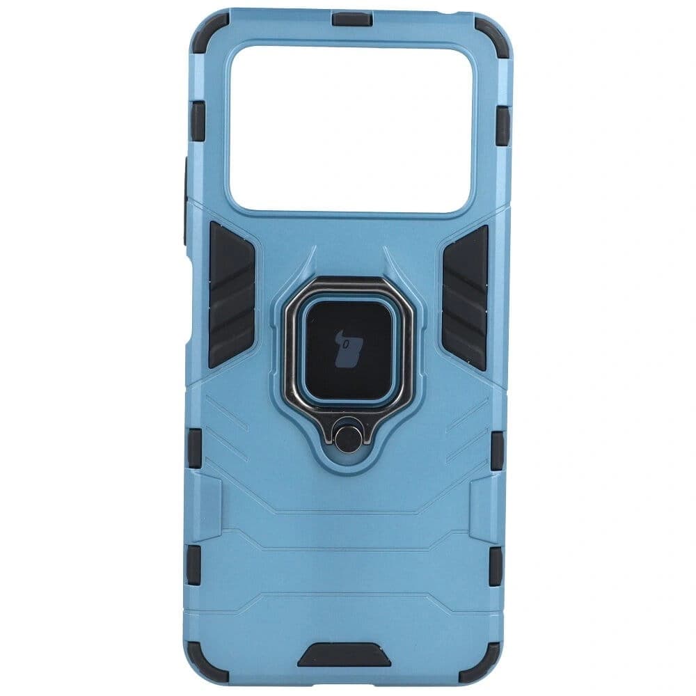 Etui Bizon Case Armor Ring do Xiaomi Poco M4 Pro 4G modré - 1