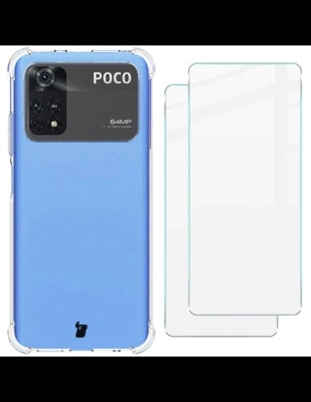 Etui + 2x sklo na displej Bizon Case Clear Pack do Xiaomi Poco M4 Pro 4G průhledné