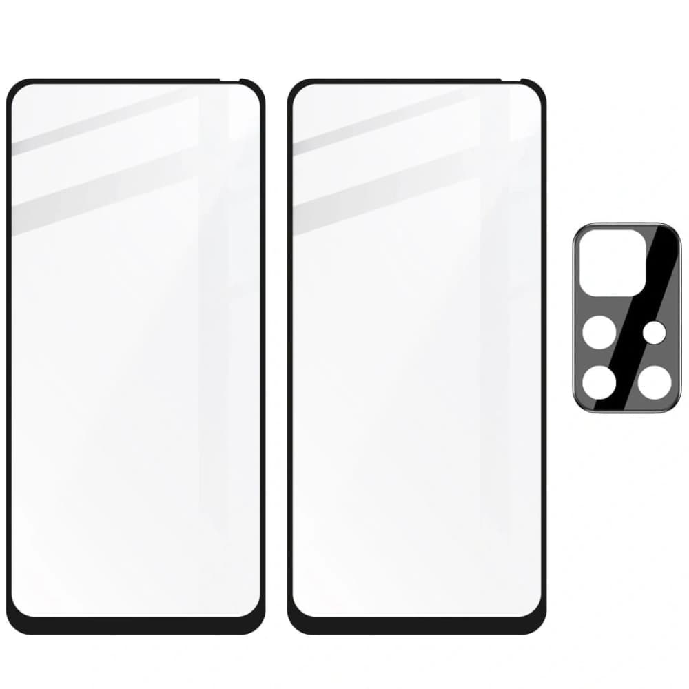 Tvrzené sklo Bizon Glass Edge - [2 PACK] + ochrana na objektiv Poco M4 Pro 5G / Redmi Note 11S 5G černé - 5