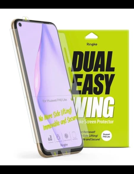 Ringke Hydrogel-Folie Dual Easy Wing Vollabdeckung Huawei P40 Lite [2 PACK]