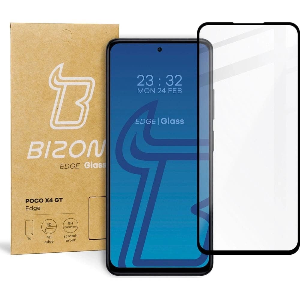 Tvrzené sklo Bizon Glass Edge pro Xiaomi Poco X4 GT černé - 1