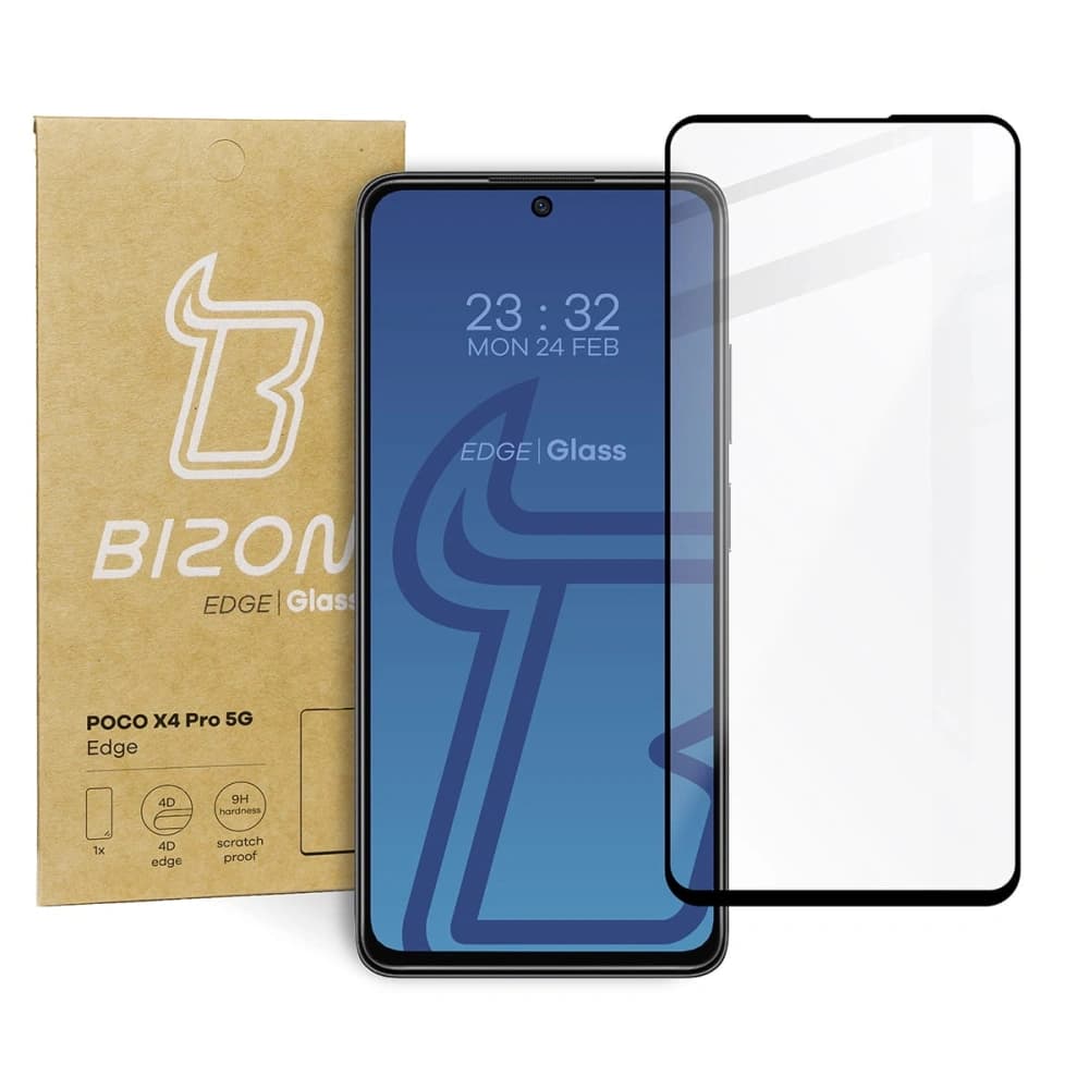 Tvrzené sklo Bizon Glass Edge pro Poco X4 Pro 5G černé - 1