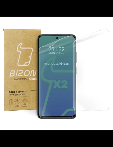 Fólie hydrogelová na displej Bizon Glass Hydrogel Poco X4 Pro 5G [2 PACK]