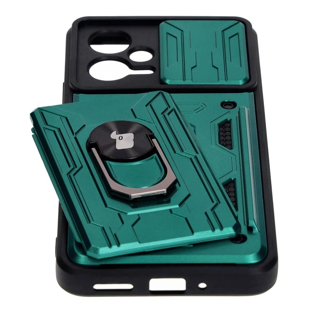 Bizon Case Camshield Kártyahely Gyűrű Xiaomi POCO X5 zöld - 3