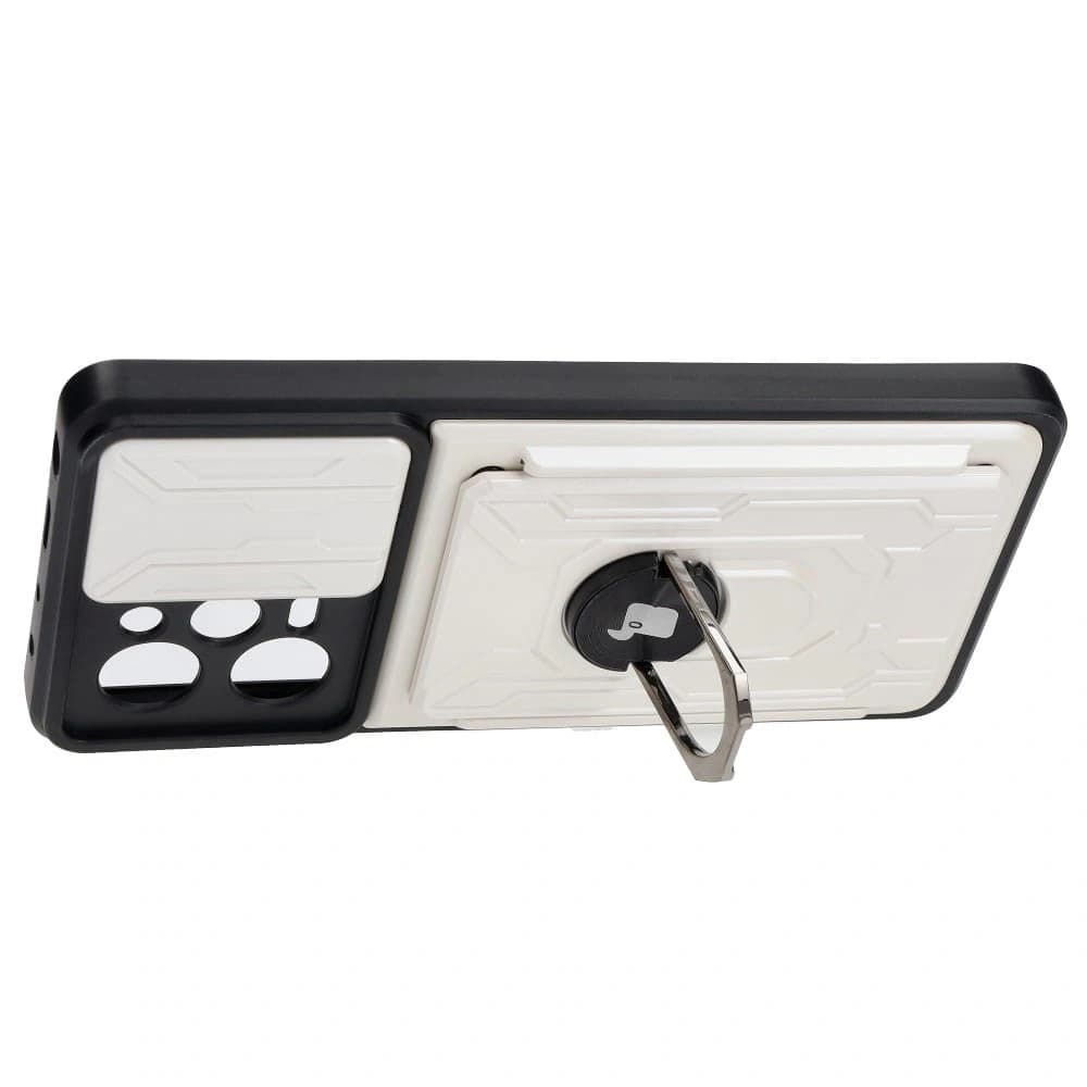 Etui Bizon Case Camshield Card Slot Ring do Xiaomi POCO X5 Pro bílé - 4