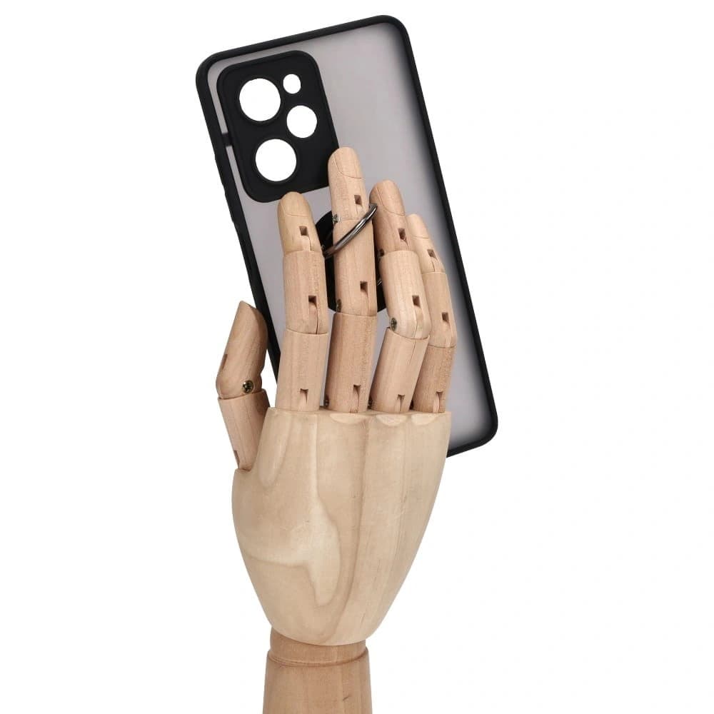 Etui s úchytem na prst Bizon Case Hybrid Ring pro Xiaomi Poco X5 Pro kouřové s černým rámečkem - 8