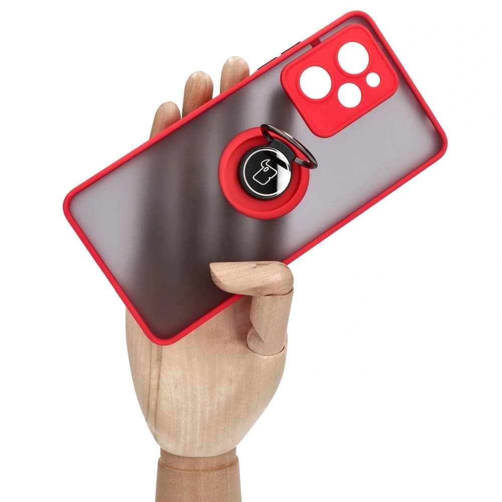Bizon Case Hybrid Ring Xiaomi Poco X5 Pro füstös, világoskék kerettel - 7