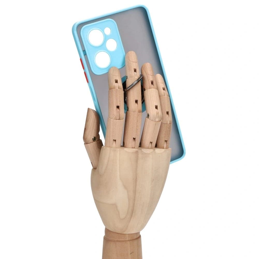 Bizon Case Hybrid Ring Xiaomi Poco X5 Pro füstös, világoskék kerettel - 8