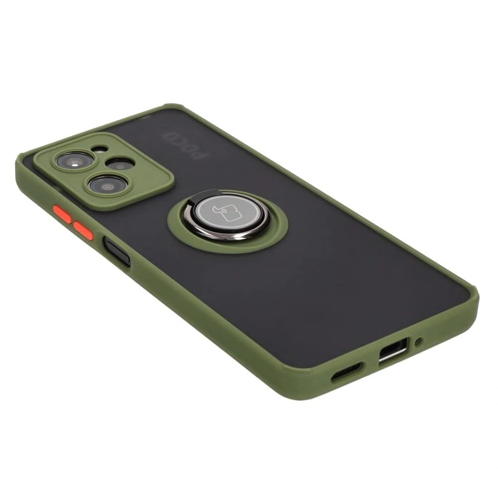 Bizon Case Hybrid Ring Xiaomi Poco X5 Pro füstös zöld kerettel - 4