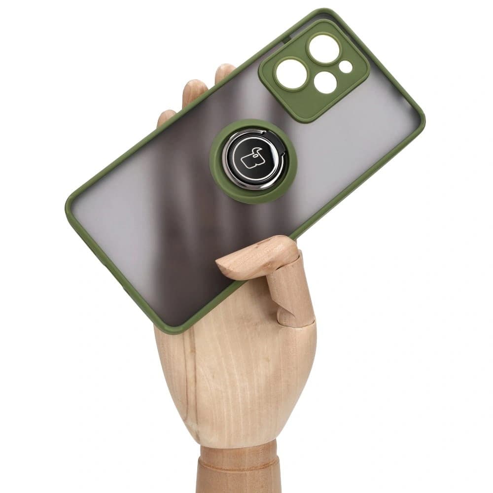 Bizon Case Hybrid Ring Xiaomi Poco X5 Pro füstös zöld kerettel - 6
