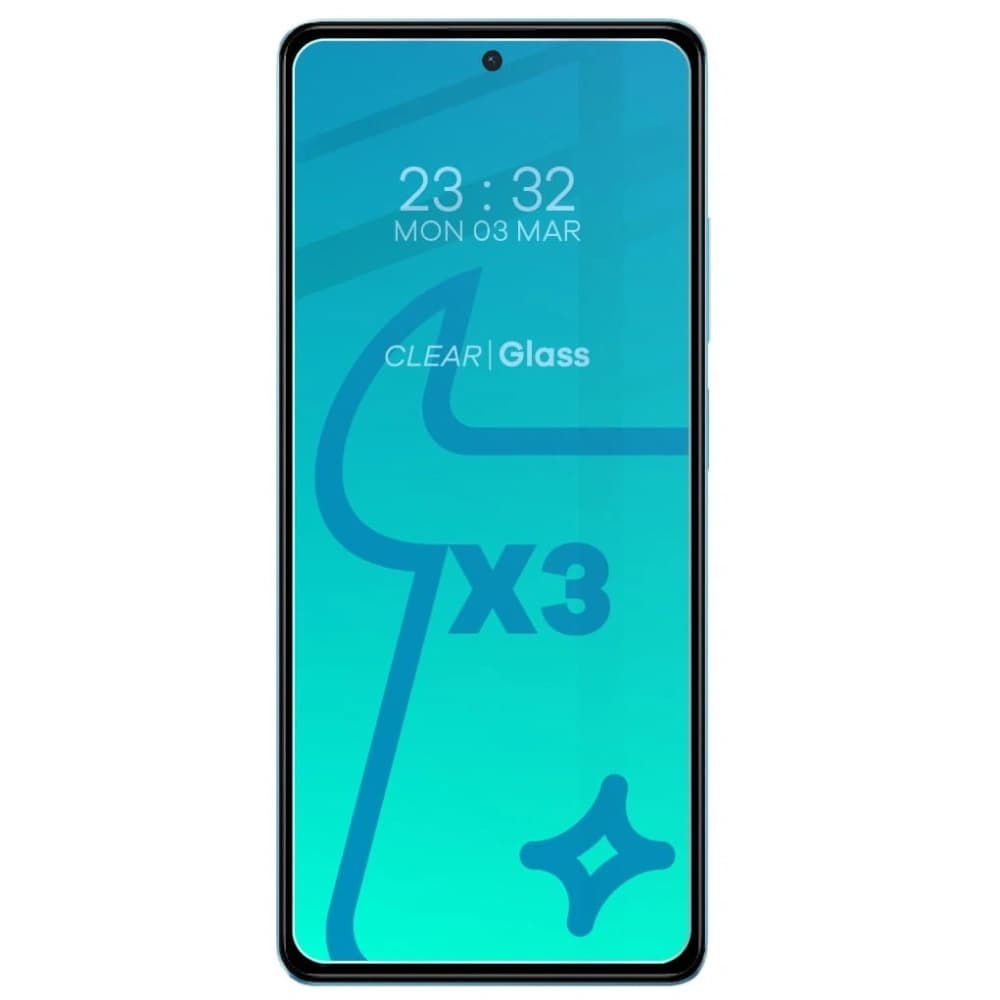 3x Glass for the screen + glass for the camera BIZON Clear 2 for Poco X5 Pro - 3