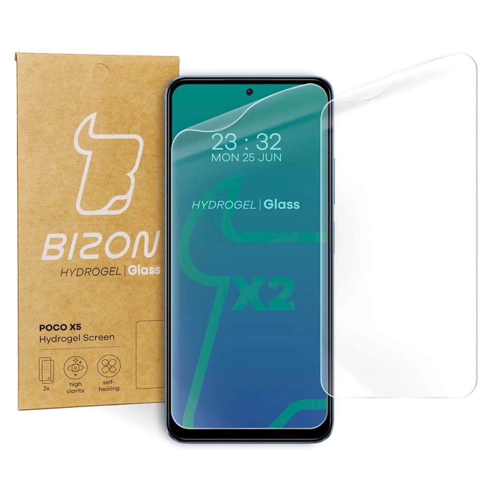 Bizon Glass Hydrogel Poco X5 Redmi Note 12 4G/5G [2 PACK] - 1