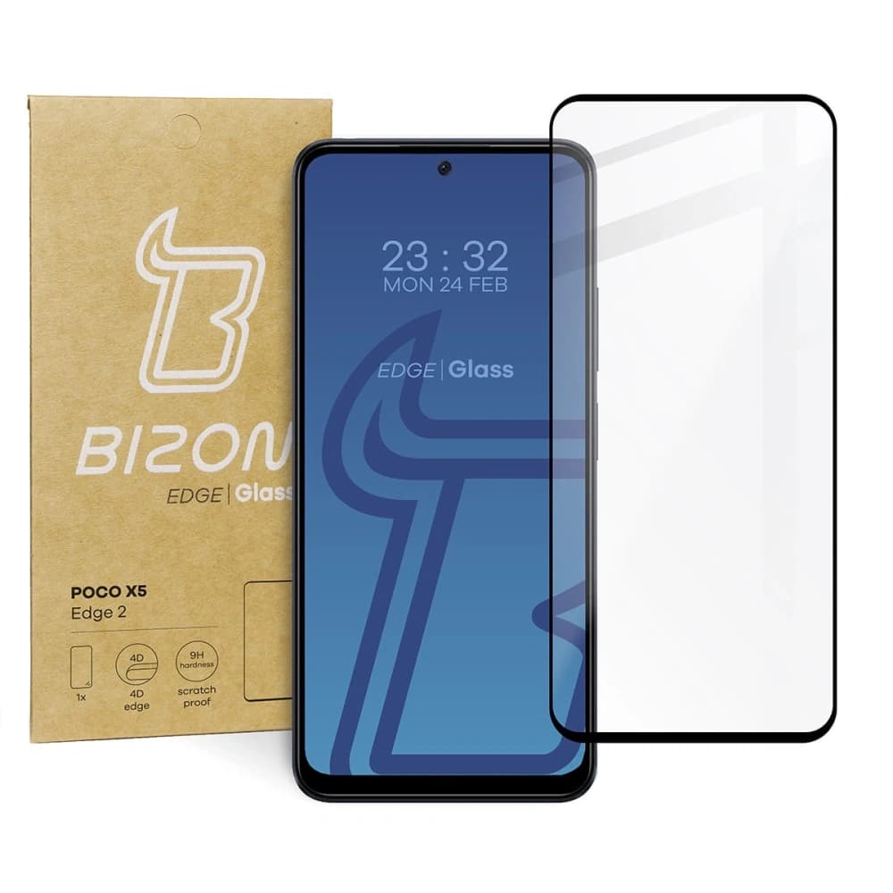 Bizon Glass Edge 2 Xiaomi Poco X5 Redmi Note 12 4G/5G schwarz - 1