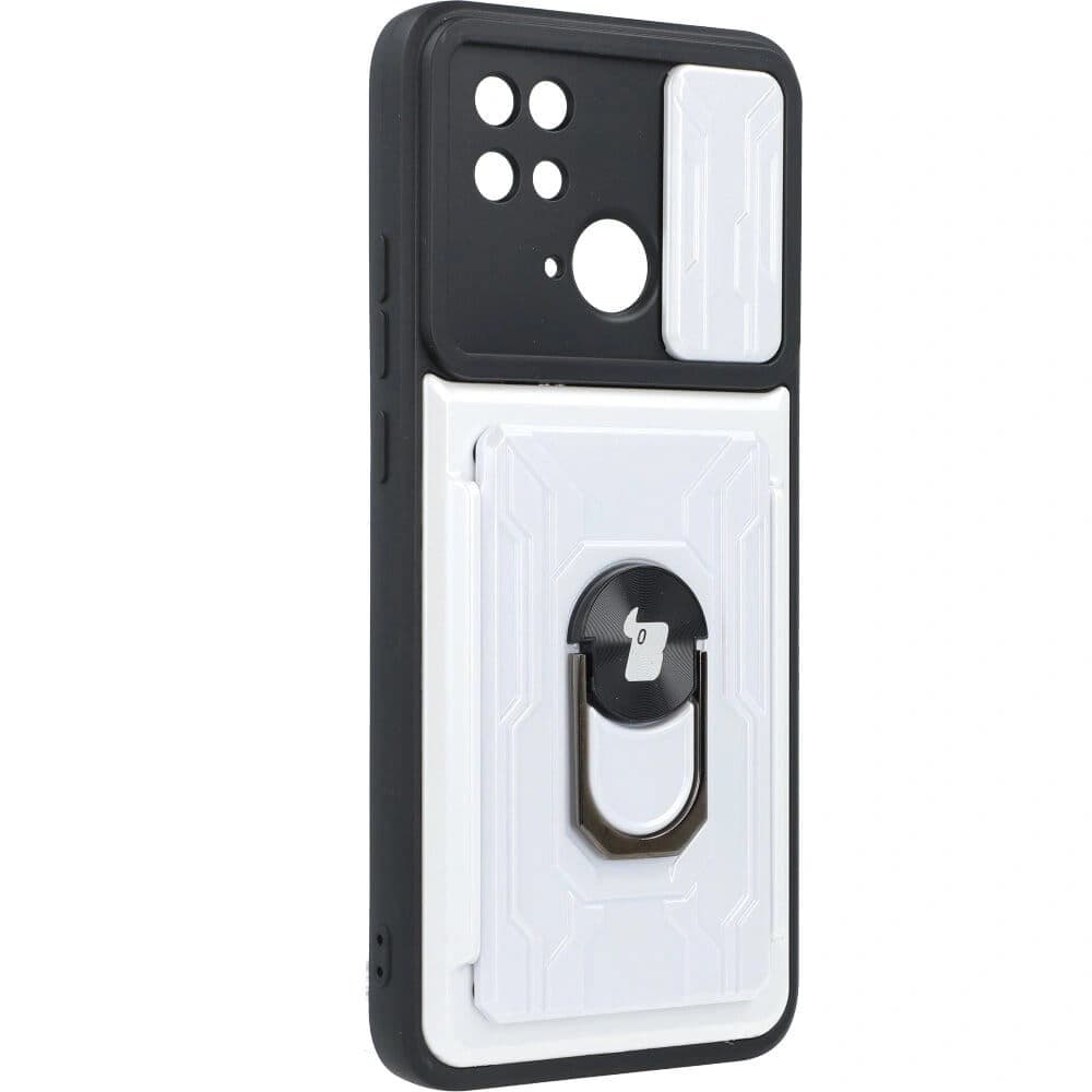 Bizon Case Camshield Kártya Slot Gyűrű Xiaomi Redmi 10C fehér - 2
