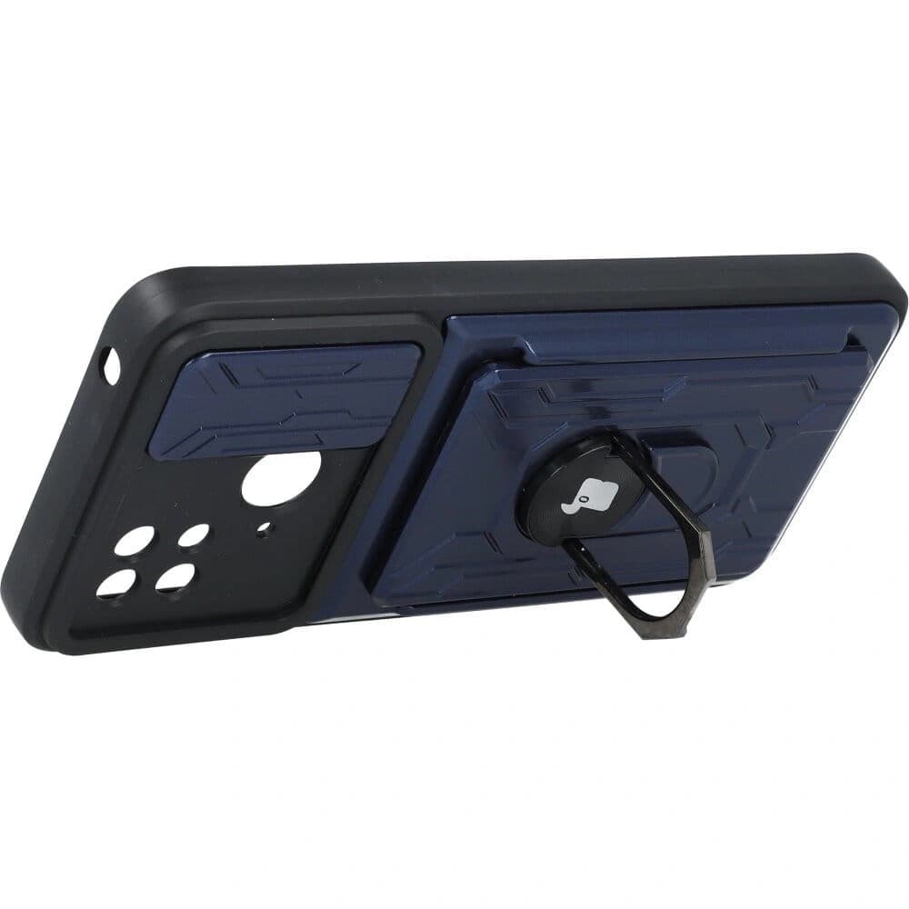 Bizon Case Camshield Kártya Slot Gyűrű Xiaomi Redmi 10C sötétkék - 3