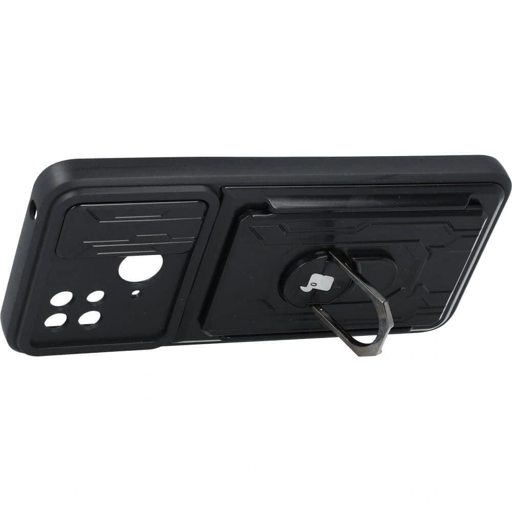 Bizon Case Camshield Kártyahely Gyűrű Xiaomi Redmi 10C fekete - 3