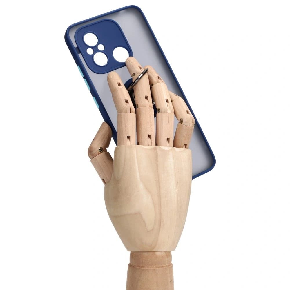 Bizon Case Hybrid Ring Xiaomi Redmi 12C rauchig mit einem marineblauen Rahmen - 8