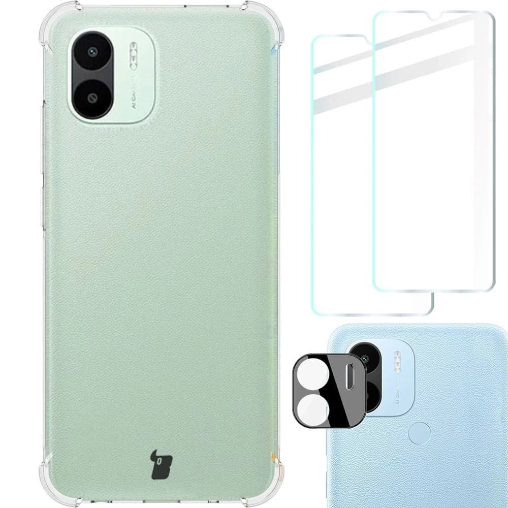 Bizon Case Clear Pack Hülle + 2x Displayschutzglas + Linsenschutzglas Xiaomi Redmi A1 klar - 1