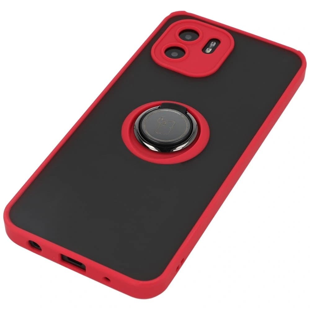 Bizon Case Hybrid Ring Xiaomi Redmi A1 rauchig mit einem roten Rahmen - 4