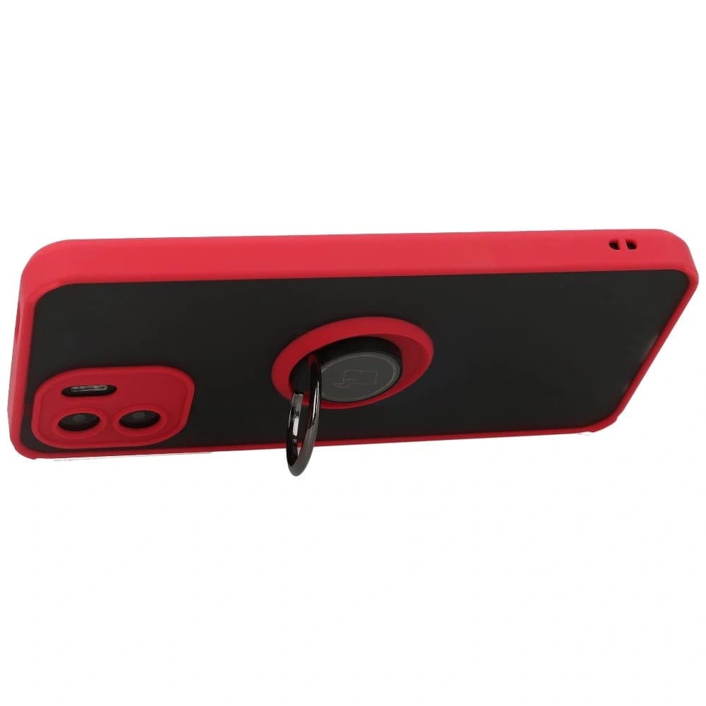 Bizon Case Hybrid Ring Xiaomi Redmi A1 rauchig mit einem roten Rahmen - 6