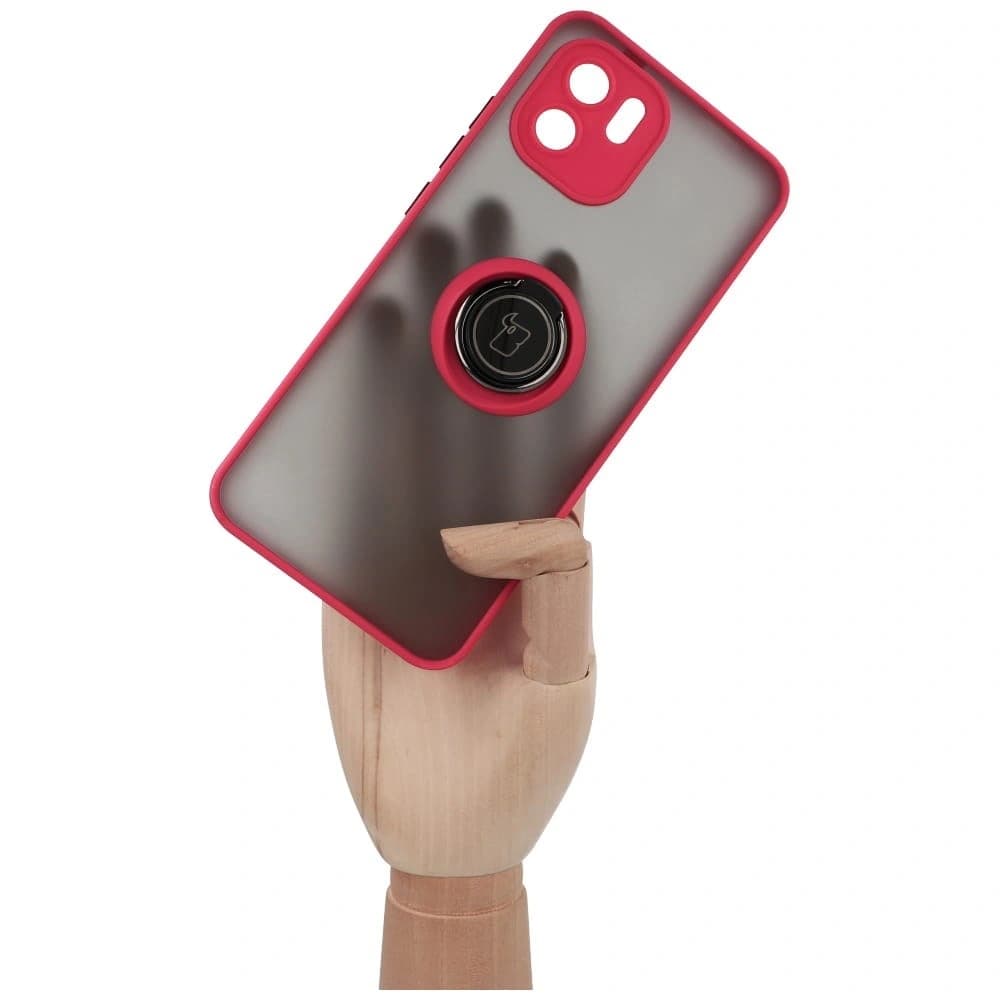 Bizon Case Hybrid Ring Xiaomi Redmi A1 rauchig mit einem roten Rahmen - 7
