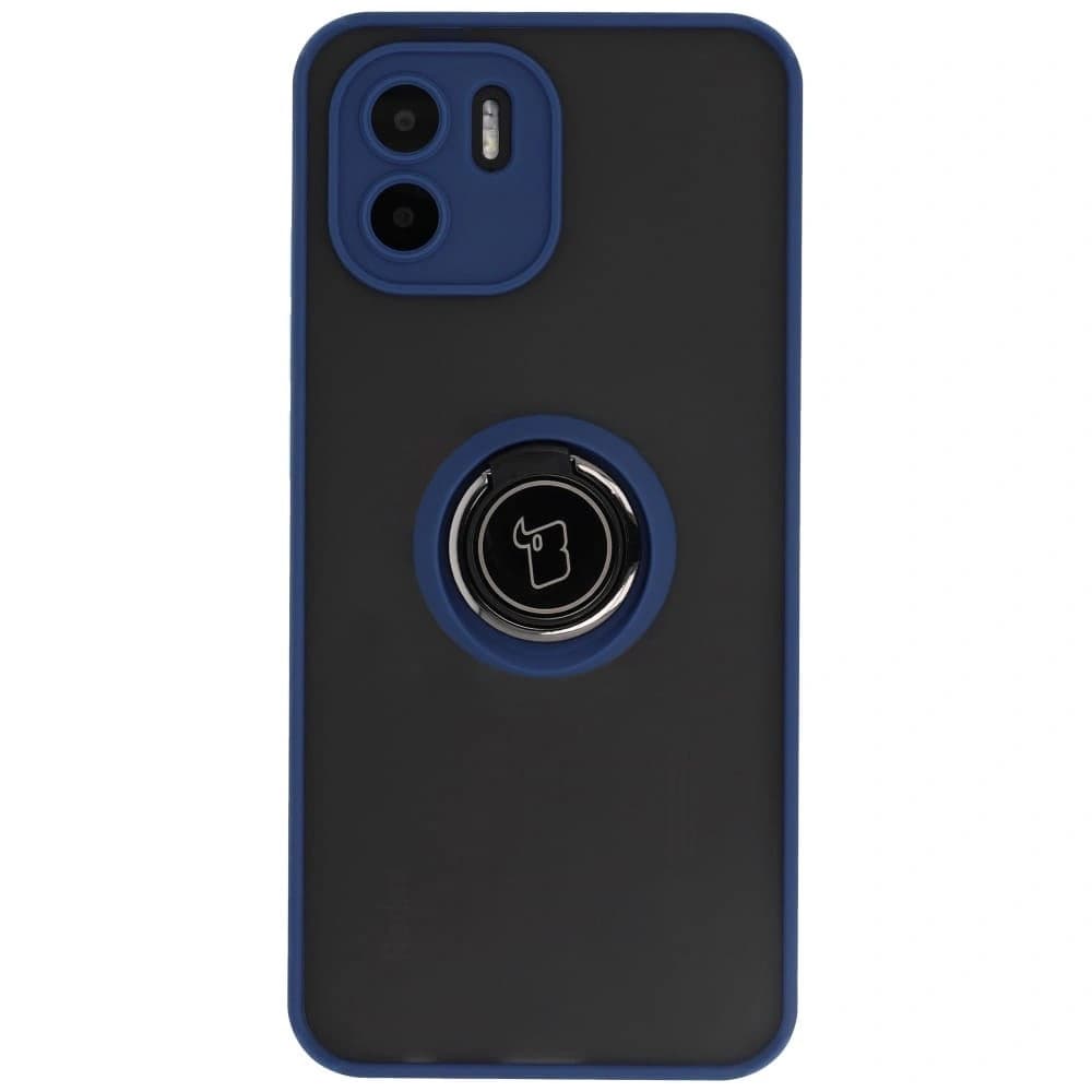 Bizon Case Hybrid Ring Xiaomi Redmi A1 rauchig mit einem marineblauen Rahmen - 2