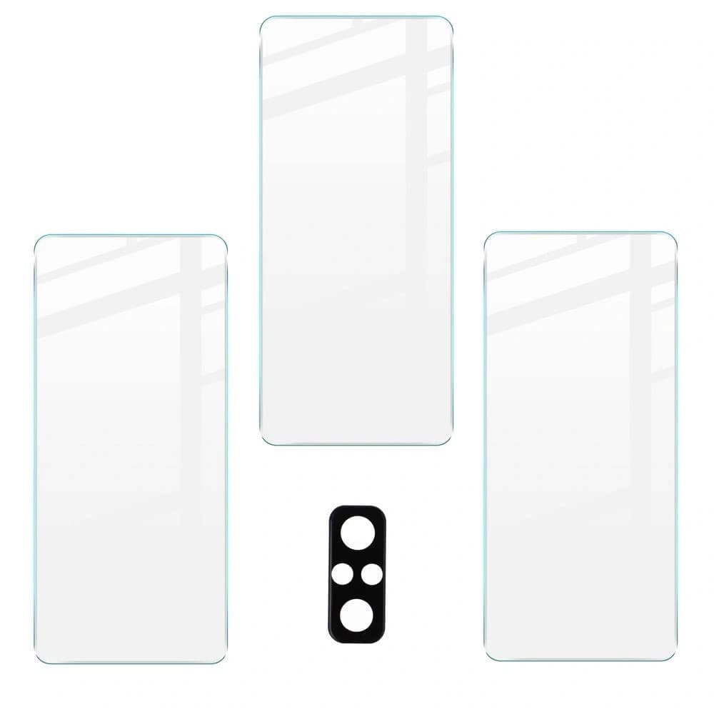 Bizon Glas Klar gehärtetes Glas - 3 Stück. + Linsenglas Redmi Note 10 Pro - 5