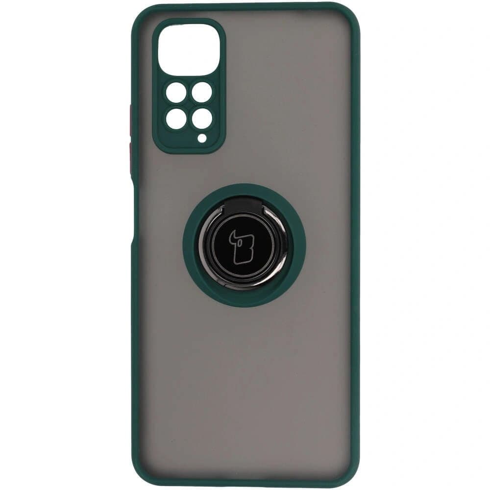 Bizon Case Hybrid Ring Xiaomi Redmi Note 11 / 11S 4G füstös sötétzöld kerettel - 2