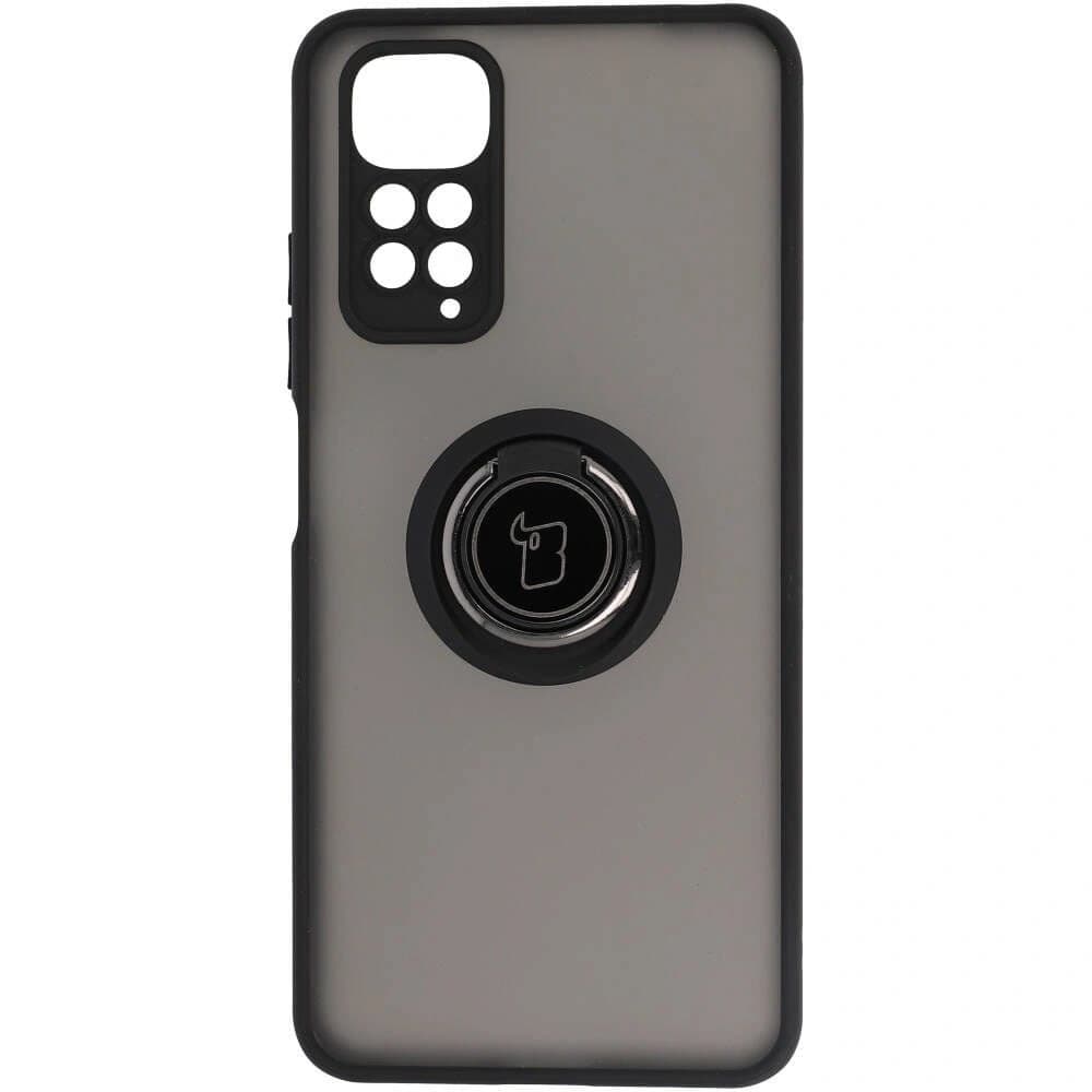 Etui s úchopem na prst Bizon Case Hybrid Ring pro Xiaomi Redmi Note 11 / 11S 4G kouřové s černým rámem - 2