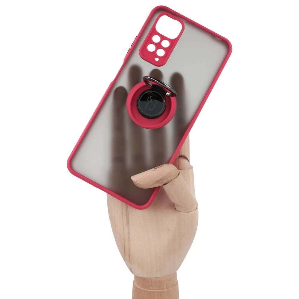 Bizon Case Hybrid Ring Xiaomi Redmi Note 11 / 11S 4G füstös piros kerettel - 7
