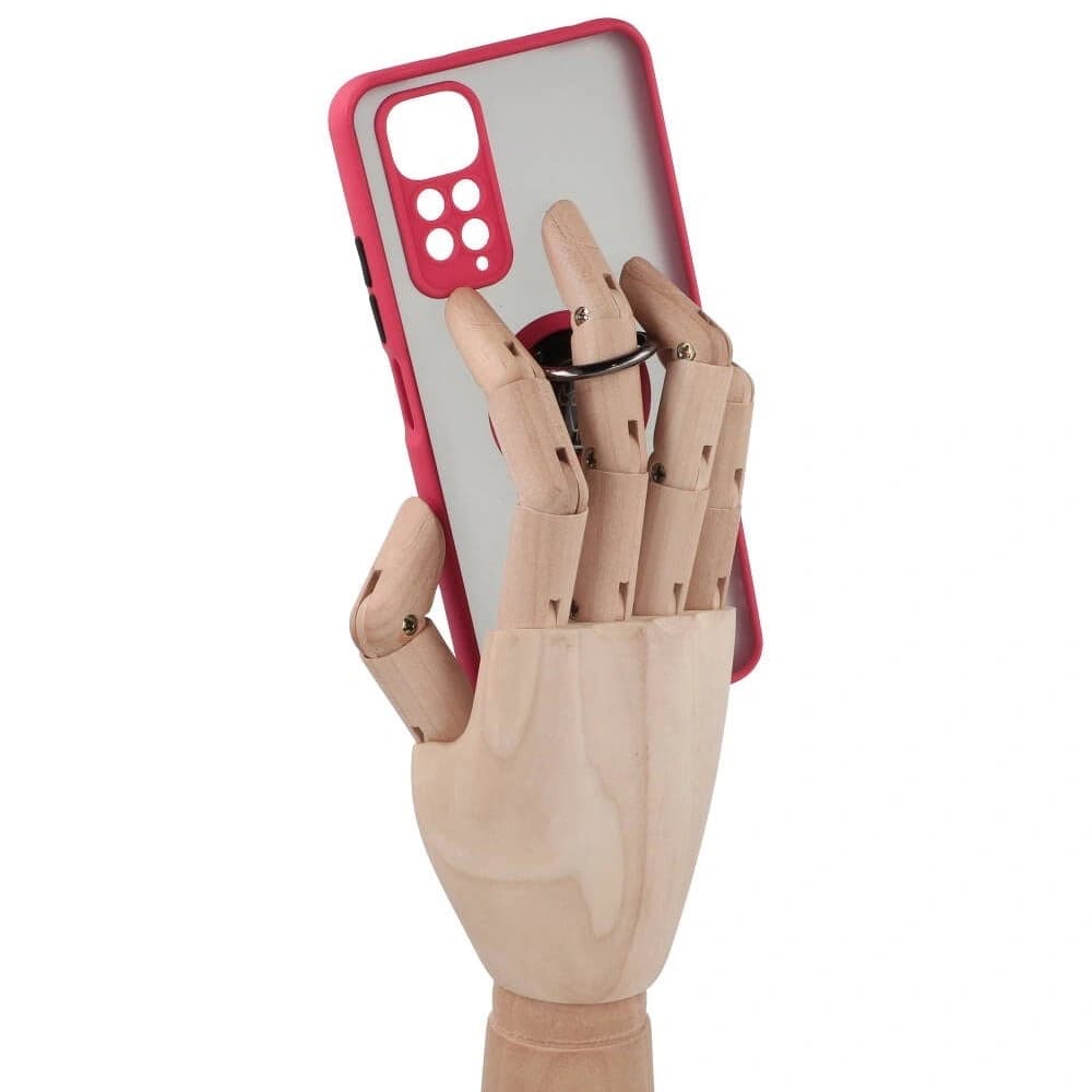 Bizon Case Hybrid Ring Xiaomi Redmi Note 11 / 11S 4G füstös piros kerettel - 8