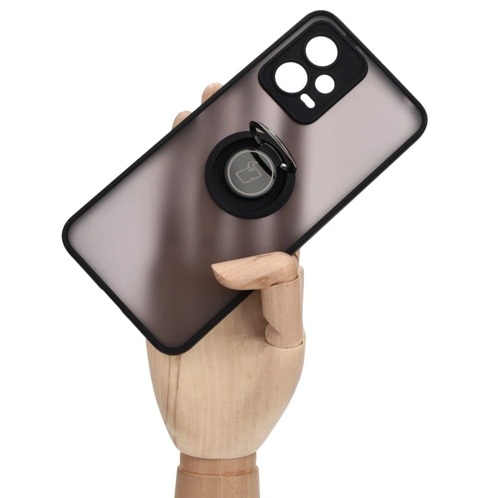 Bizon Case Hybrid Ring Xiaomi Poco X5 / Redmi Note 12 5G rauchig mit einem schwarzen Rahmen - 7