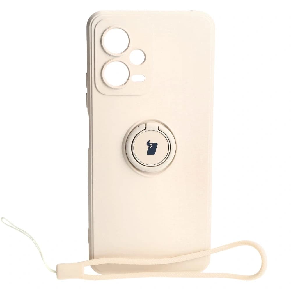 Bizon Case inel din silicon Sq Xiaomi Redmi Note 12 5G/Poco X5 bej - 1