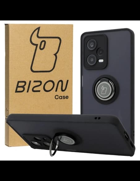 Bizon Case Hybrid Ring Xiaomi Redmi Note 12 Pro 5G smoky with a black frame