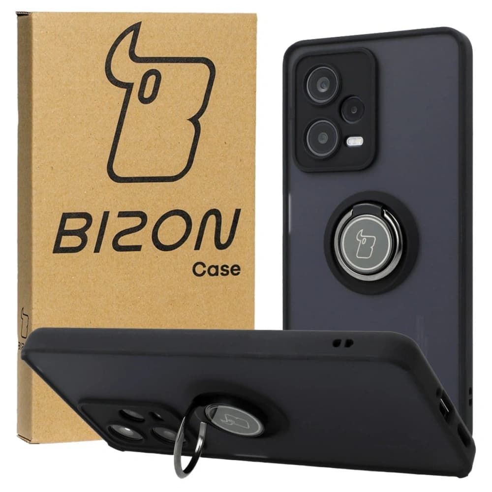Bizon Case Hybrid Ring Xiaomi Redmi Note 12 Pro 5G smoky with a black frame
