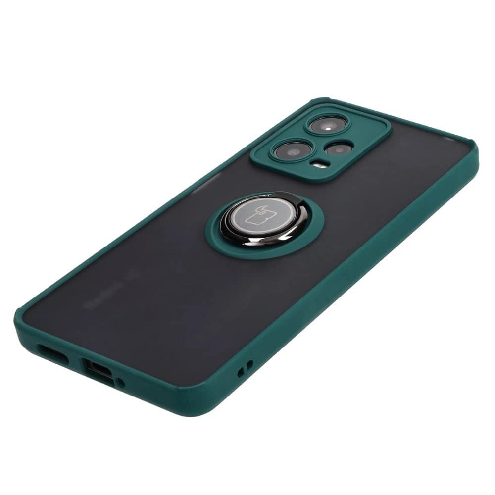 Bizon Case Hybrid Ring Xiaomi Redmi Note 12 Pro 5G smoky with a dark green frame - 3
