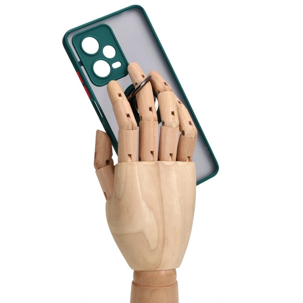 Bizon Case Hybrid Ring Xiaomi Redmi Note 12 Pro 5G smoky with a dark green frame - 8