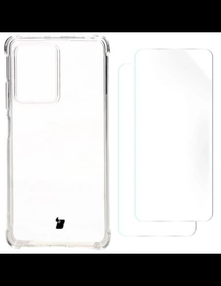 Etui + 2x folia Bizon Case Clear Pack do Xiaomi POCO X5 Pro / Redmi Note 12 Pro 5G průhledné
