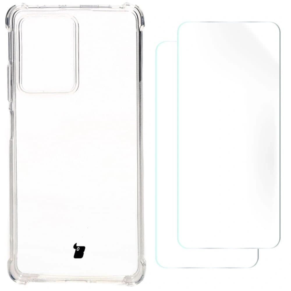 Etui + 2x folia Bizon Case Clear Pack do Xiaomi POCO X5 Pro / Redmi Note 12 Pro 5G průhledné - 1