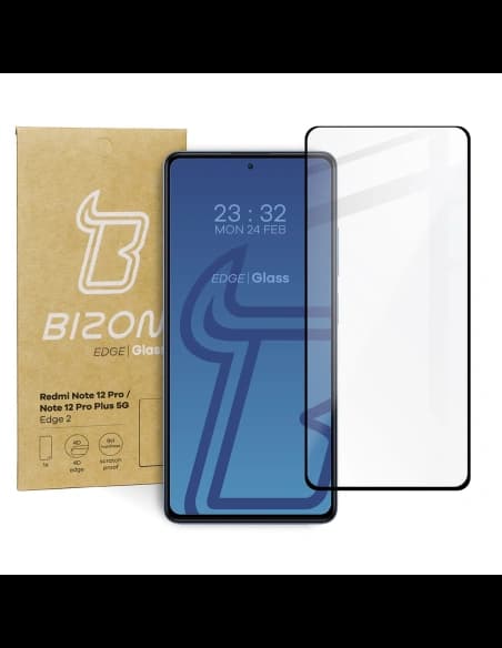 Bizon Glass Edge 2 Redmi Note 12 Pro / 12 Pro+ 5G negru