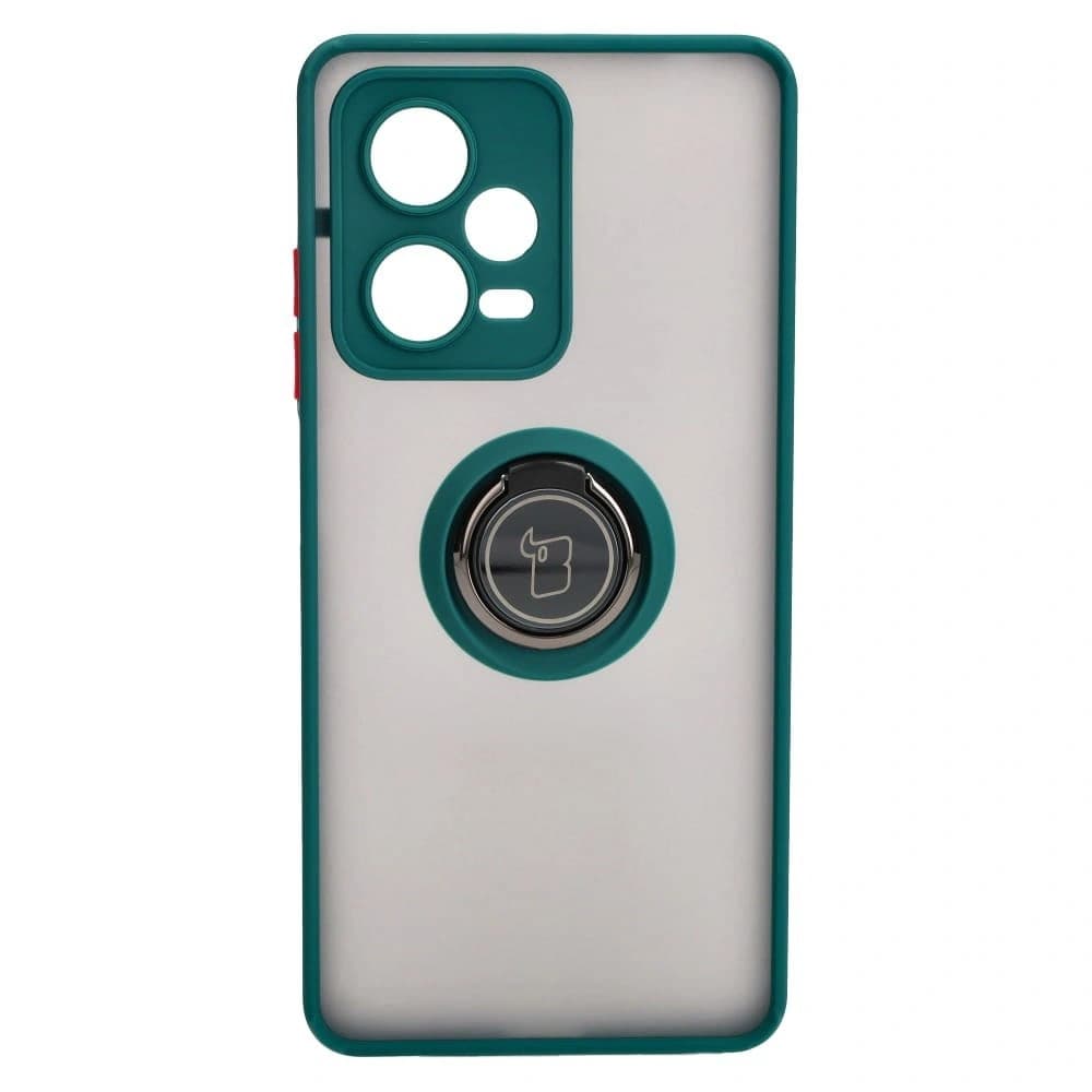 Bizon Case Hybrid Ring Xiaomi Redmi Note 12 Pro+ 5G fumurie cu un cadru verde închis - 2