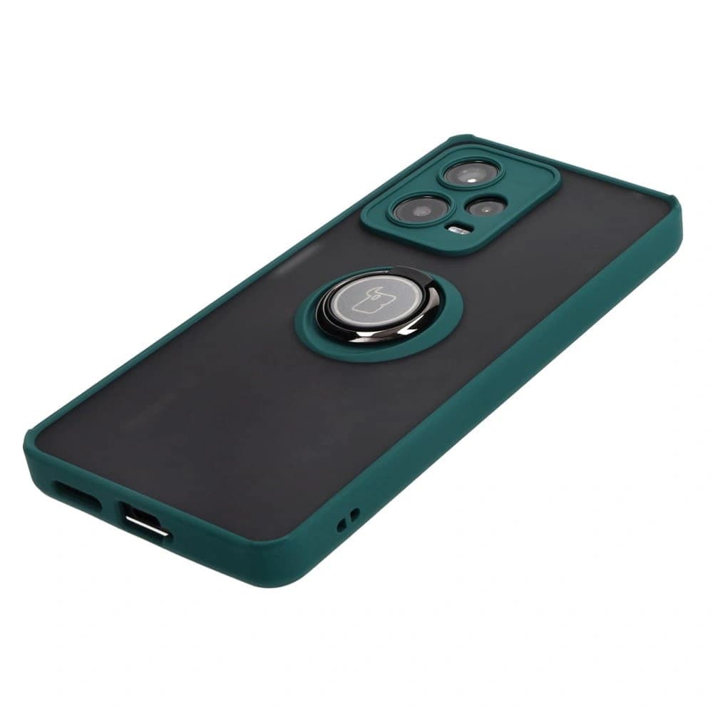 Bizon Case Hybrid Ring Xiaomi Redmi Note 12 Pro+ 5G fumurie cu un cadru verde închis - 3