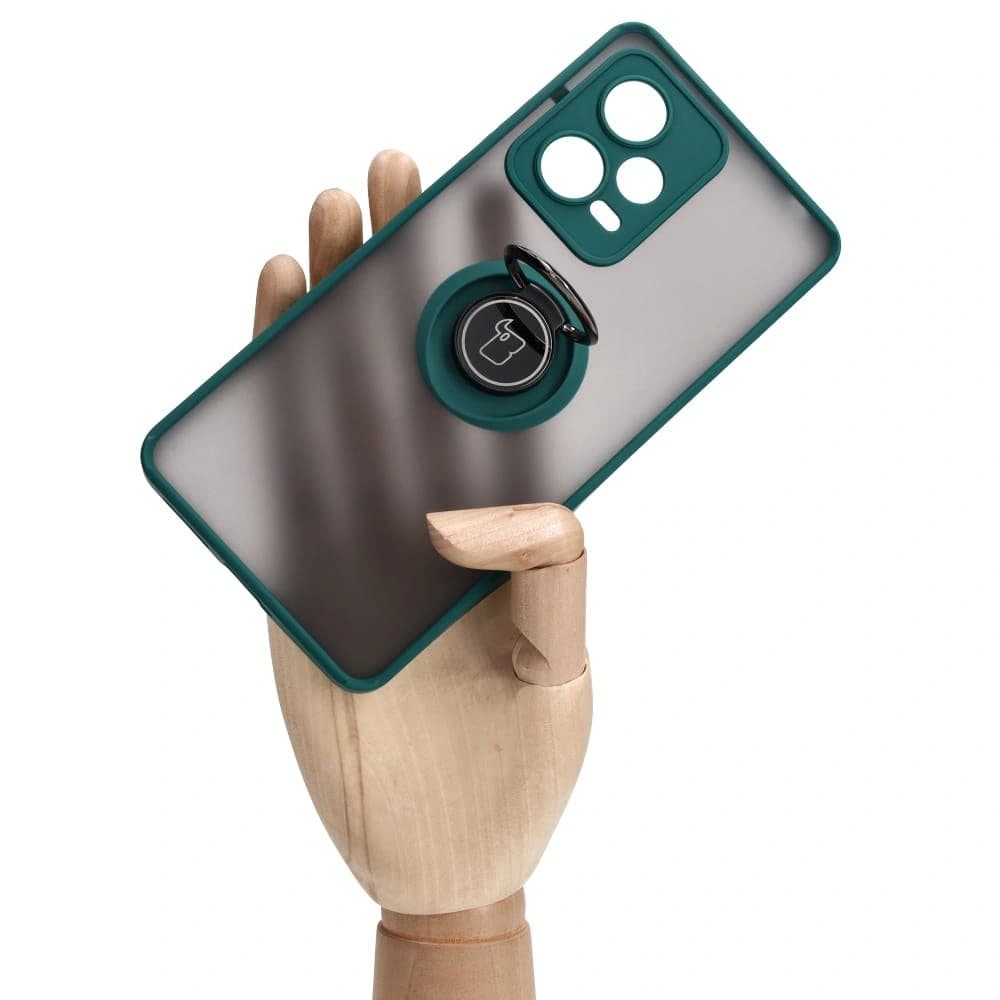 Bizon Case Hybrid Ring Xiaomi Redmi Note 12 Pro+ 5G fumurie cu un cadru verde închis - 7